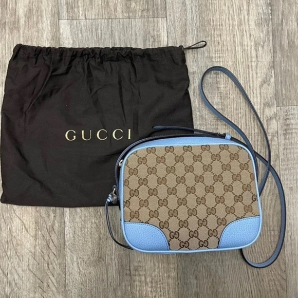 🆕GUCCI🆕 🐝 Full Retail Package/ GG Logo Canvas w. Leather Crossbody Camera Bag - Picture 2 of 12